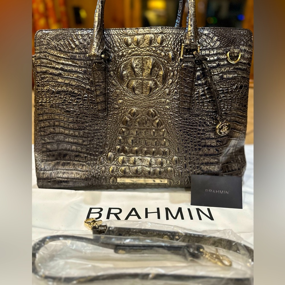 Brahmin AUTHENTIC bronze metallic Finley purse